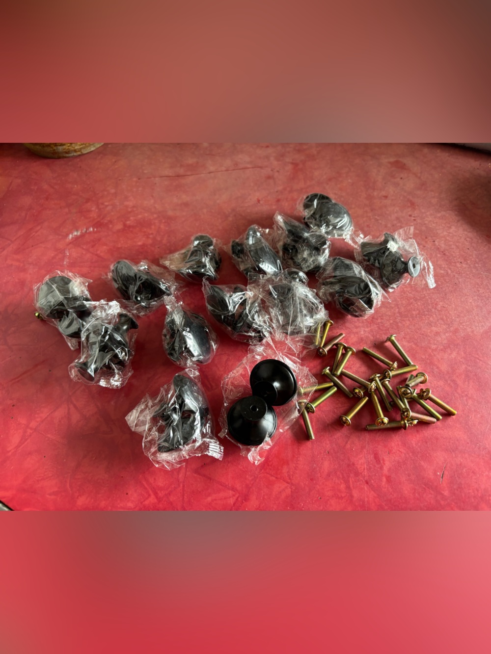 28pc brand new matte black plastic drawer knobs